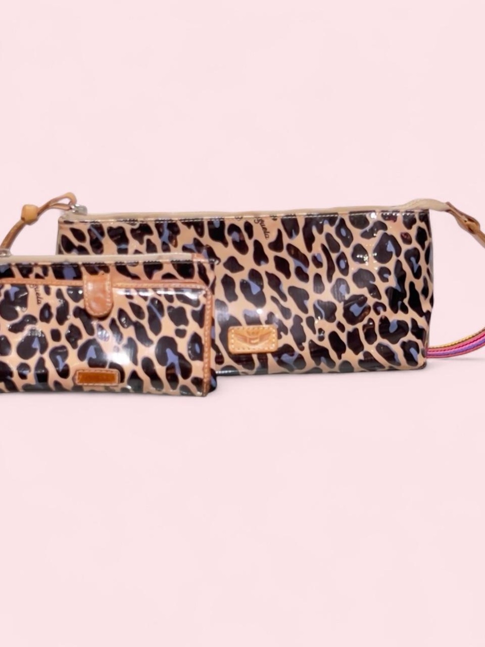 Consuela Leopard Print Cosmetic Clutch and wallet